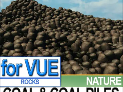 Coal Rocks and Piles VUE EcoSystem 3D model