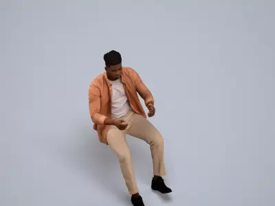 00171Raymond009 - Adult Black man sitting casually in car 3D model
