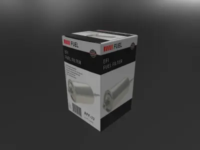 Fuel Filter and Box 9x9x15cm Low-poly 3D model