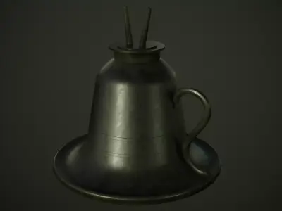 Victorian Whale Oil Lamps Set Low-poly 3D model