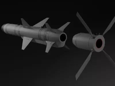 Kh-35 Anti-Ship Missile Game-Ready Rig-Ready  Free low-poly 3D model