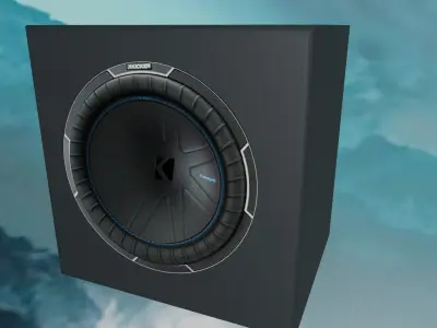 Kicker Comp Subwoofer 12 with enclosure Free 3D model