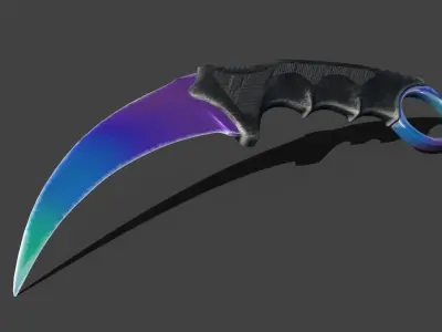 Karambit knife faded colors 3D model