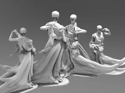 Scull Ghosts Sculptures 2 3D model