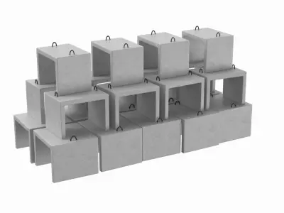 Stack Of Concrete Blocks 3D model purchase