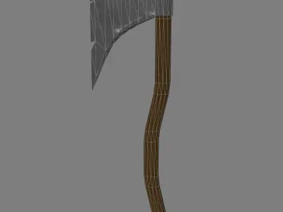 Stylized low-poly axe 3D model Free low-poly 3D model