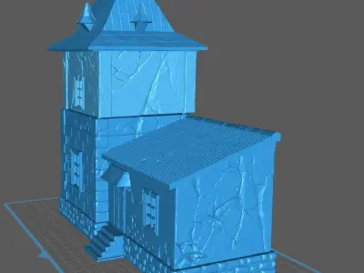 4-part renaissance house 3D print model