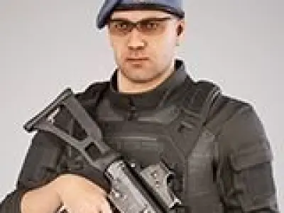 Casual Soldier 17 Low-poly 3D model