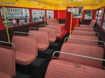 London Double Decker Bus Rigged 3D model