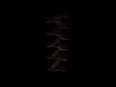industrial staircase 02 3D model