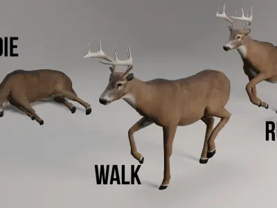 White-Tailed Deer Low-poly 3D model purchase