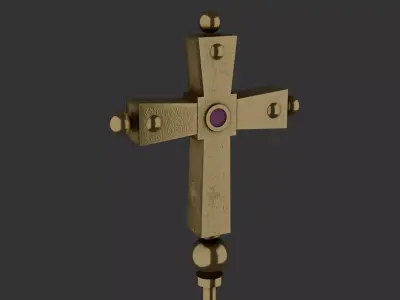 Papal Staff Low-poly 3D model