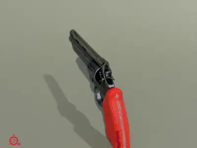 Magnom44 gun with handle Low-poly 3D model