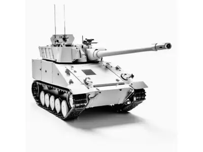 Tracked Self Propelled Artillery Vehicle for 3D print 3D model