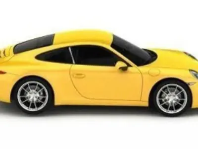 Porsche 991 yellow high precision model with map 3D model
