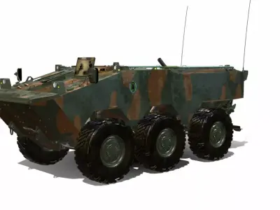 iveco guarani  6x6 morteiro  Low-poly 3D model