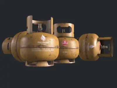 3kg Gas Cylinder Low-poly 3D model
