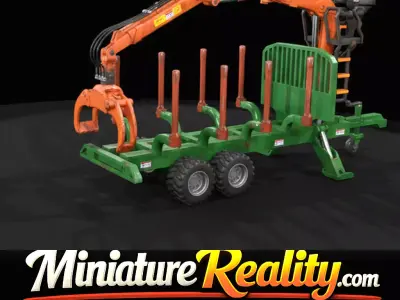 1-87 Small logging trailer with Print Ready STL 3D print model