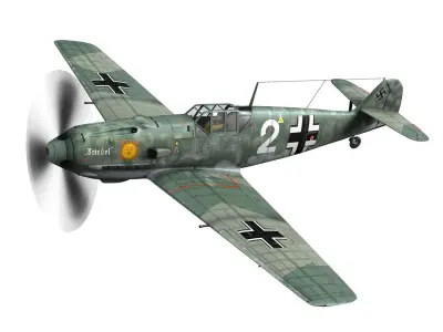 Messerschmitt - BF-109 E - White 2 3D model