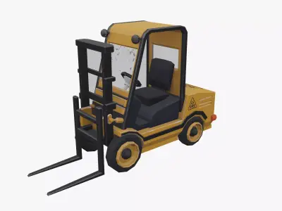forklift low poly  Free low-poly 3D model