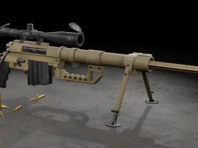 Sniper-rifle CheyTacM200 Intervention Free low-poly 3D model