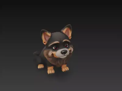 Dog Realistic 3D Model Basic - Low Poly Realistic Low-poly 3D model shop
