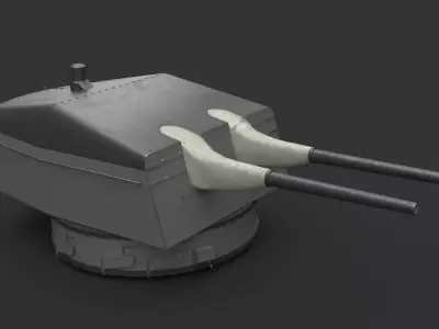 15cm SK C28 naval gun - version 1 Low-poly 3D model