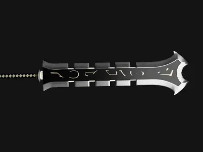 Runic Broad Sword  Low-poly 3D model
