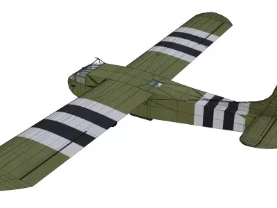 Waco CG-4 Low-poly 3D model