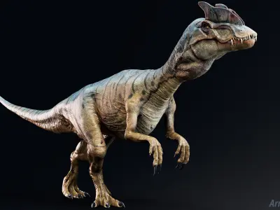 Dinosaur - Hybrid Dilophosaurus Unreal Engine Project Low-poly 3D model