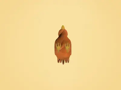 Chicken - cartoon style Low-poly 3D model