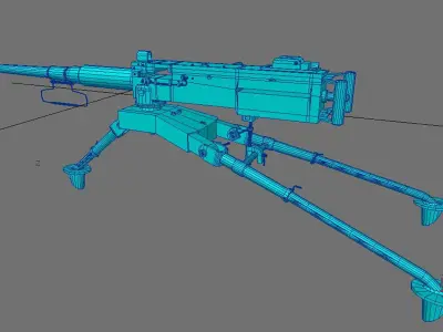 M2 Browning Low-poly 3D model purchase