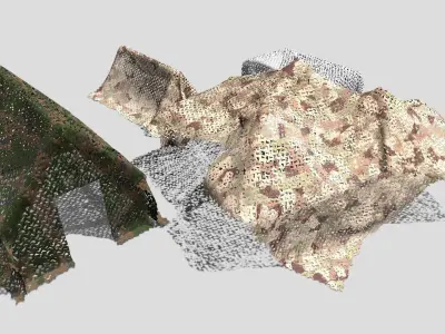 Camouflage netting Low-poly 3D model