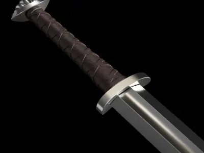 5 Medieval Swords model and surface Free 3D model
