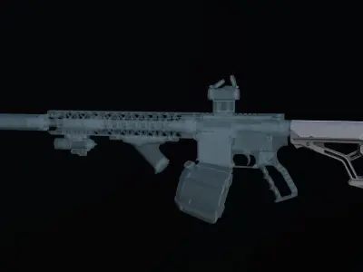 FAB Defense GL-CORE buttstock M4 AR Low-poly 3D model