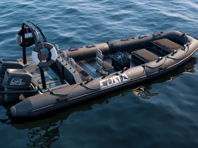 Inflatable Boat Low-poly 3D model