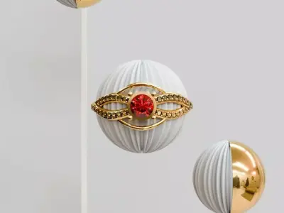 Luxury Intertwined Gold Ring  Jewelry Visualization 3D Model 3D model