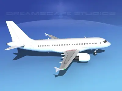 Airbus A319 Unmarked 1 3D model