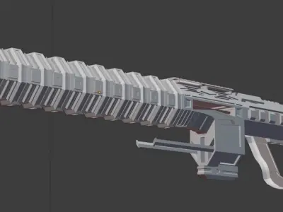 Railgun futuristic weapon 3D model