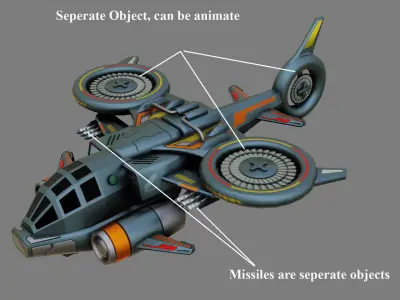 Sci-Fi Drop Ship - Low Poly - Game Ready - PBR Low-poly 3D model purchase