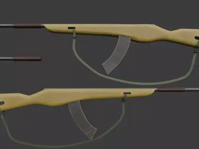 East German DDR Bayonet Training Rifle Low-poly 3D model