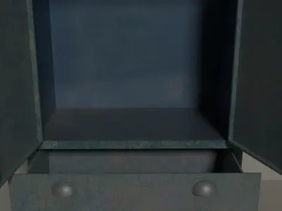 painted metal cabinet Low-poly 3D model