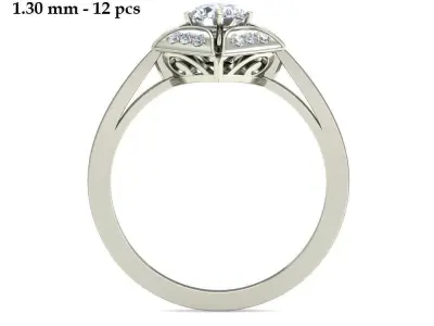 Solitaire Engagement Art Deco Ring 3D print model 35