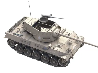 M18 HellCat Tank Destroyer Low-poly 3D model by ultra3dmodels