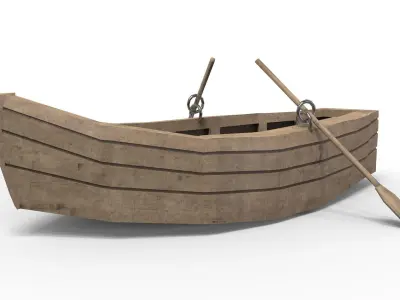 Wooden Boat Low-poly 3D model purchase