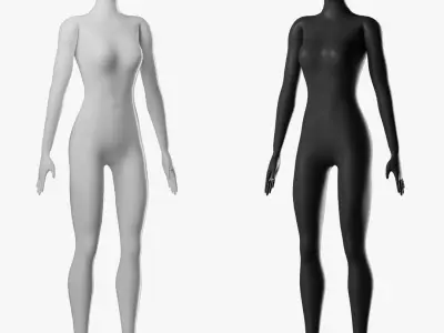  Animated Black and White Female Mannequin 