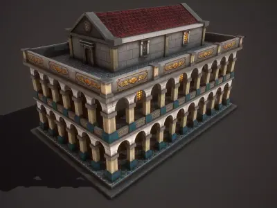 Roman Philosopher Academy Low-poly 3D model