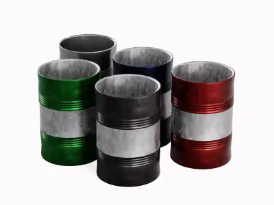 Steel Barrel B Set 3D model