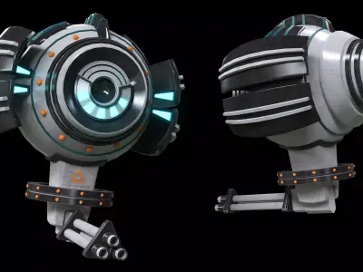 DRONE futuristic looking device Low-poly 3D model