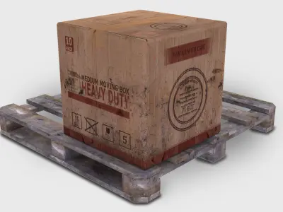 Game ready Cardboard boxes Low-poly  Low-poly 3D model